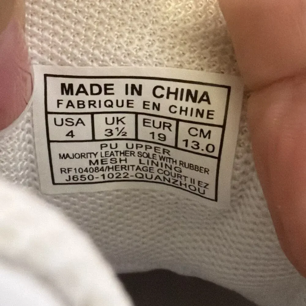 Polo Ralph Lauren Baby Toddler Sneakers Heritage White Hook Loop Size 4 Boy Girl